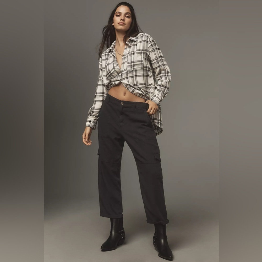 NWT! Anthropologie Pilcro Slim Linen Beach Cargo Pants - Size XS 🟥